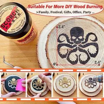 Scorch Paste - Wood Burning Paste, Wood Burning Gel for Crafting & Stencil Wood Burning, Accurately & Easily for Do-it-Yourself Arts, Wood, Canvas & More - 3 OZ