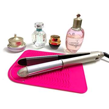 Heat Resistant Mat for Curling Irons, Hair Straightener, Flat Irons and Hair Styling Tools 9" x 6.5"...