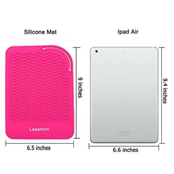 Heat Resistant Mat for Curling Irons, Hair Straightener, Flat Irons and Hair Styling Tools 9" x 6.5", Pink