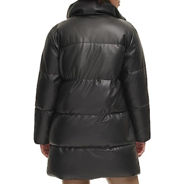Levi's Women's Faux Leather Puffer Coat Stylish Weather-Ready