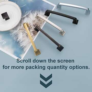 KOOFIZO Big Square Foot Cabinet Arch Pull - Chrome Furniture Handle, 5 Inch/128mm Screw Spacing, 10-Pack for Kitchen Cupboard Door, Bedroom Dresser Drawer, Bathroom Wardrobe Hardware