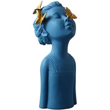 Ubrand Figurines Home Décor Environmental Resin Statue Modern and Creative Sculpture Art Gift Blue
