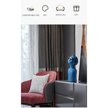 Ubrand Figurines Home Décor Environmental Resin Statue Modern and Creative Sculpture Art Gift Blue