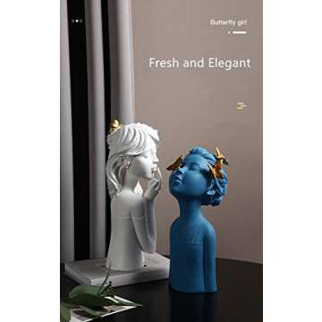 Ubrand Figurines Home Décor Environmental Resin Statue Modern and Creative Sculpture Art Gift Blue