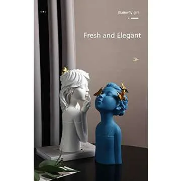 Ubrand Figurines Home Décor Environmental Resin Statue Modern and Creative Sculpture Art Gift Blue