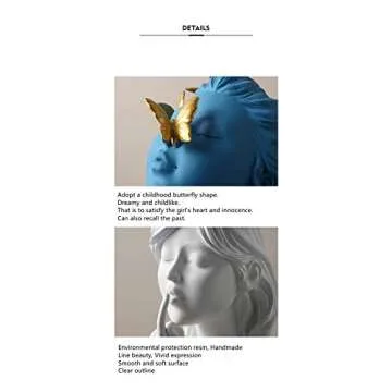 Ubrand Figurines Home Décor Environmental Resin Statue Modern and Creative Sculpture Art Gift Blue