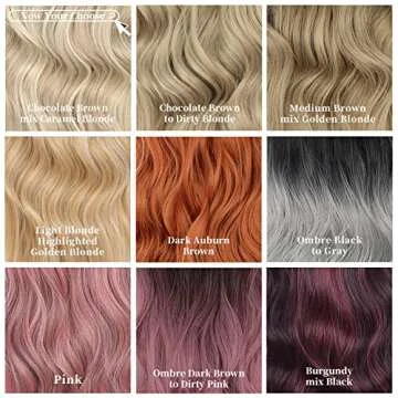 Sué Exquisite 4PCS Clip in Long Soft Glam Waves Thick Hairpieces 20 inches Platinum Blonde Highlighted Golden Brown Hair Extensions Synthetic Fiber Double Weft Hair for Women Full Head