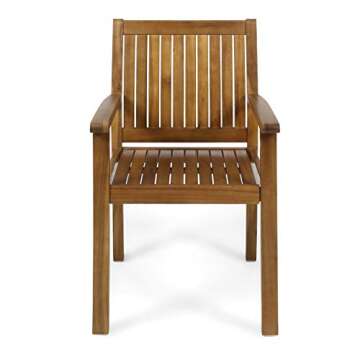 Stylish Outdoor Acacia Wood Dining Chairs Set of 2
