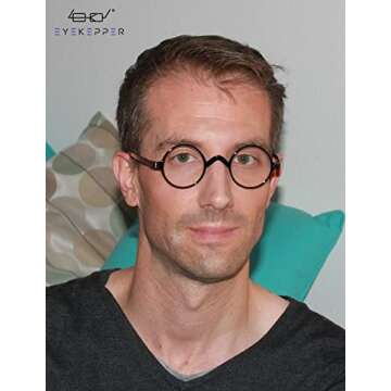 Eyekepper Round Glasses a Little Large than Vintage Professor Oval Eyewear (Black,+0.00)