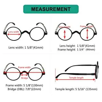 Eyekepper Round Glasses Stylish Vintage Frames for Comfort