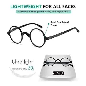 Eyekepper Round Glasses Stylish Vintage Frames for Comfort
