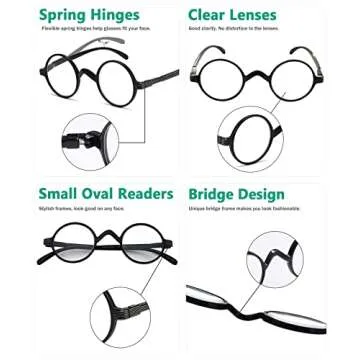Eyekepper Round Glasses Stylish Vintage Frames for Comfort