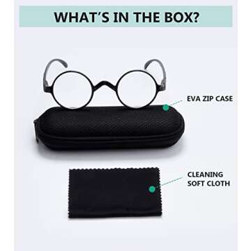 Eyekepper Round Glasses a Little Large than Vintage Professor Oval Eyewear (Black,+0.00)