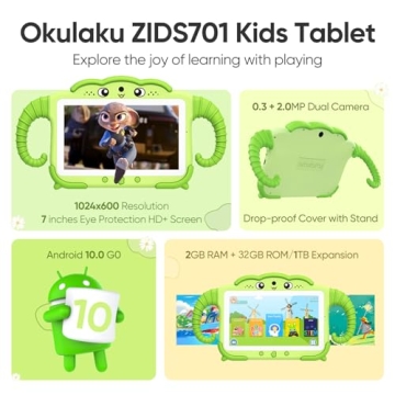 Kids Tablet 7 inch Android with Educational Apps and Case