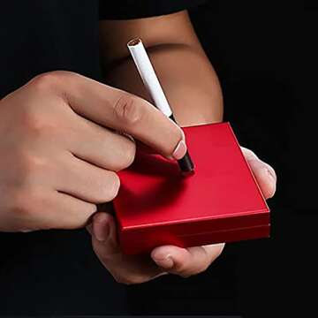XNKL Red Lightweight Aluminium Cigarette Case, Modern Elegance Holds 20 Cigarettes, Cigarette Protective Cover Box for Men Women(Size:109.52cm,Color:Red)