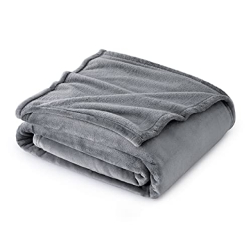 Bedsure Fleece Blanket Twin Size Grey - Cozy Soft Warm Blanket for All Seasons