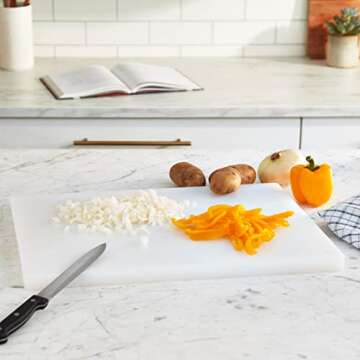 Winco Heavy-Duty Plastic Cutting Board, 15" x 20" x 1", White