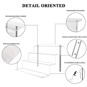 LileZbox Acrylic Display Shelf for Figures | 4-Step Stand