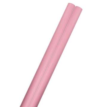 JAM Paper Gift Wrap in Matte Light Baby Pink - 50 Sq Ft Total (2 Rolls/Pack)