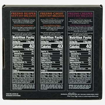 Tony Pigg's Kick'n Hot BBQ Sauce Variety Pack (3 pk, 19oz ea- Fresno Reaper, Ghost, Creeper)- Hand Crafted Barbecue Sauce w Fresh Pepper Heat -Great for Tailgating Ribs & Wings- Grilling Gift for Men