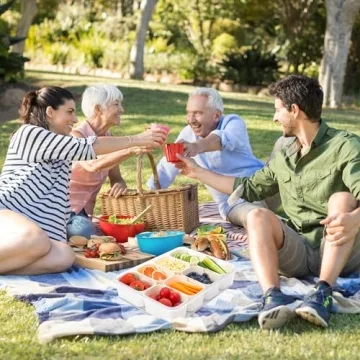 WACOI Snack Serving Tray with Lid and Handle - White