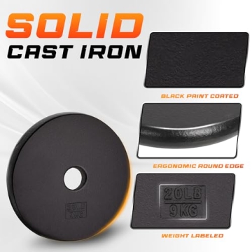 Durable Yes4All Cast Iron Weight Plates for Strength Training