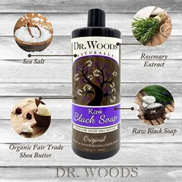 Dr. Woods Raw Black Liquid Body Wash - Eco-Friendly & Natural Care