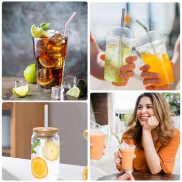 Reusable Colorful Glass Straws for All Drinks