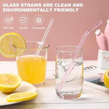 Reusable Colorful Glass Straws for All Drinks
