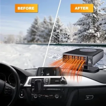 Portable Car Heater Fan, 12V 150W Car Defroster Defogger Heater, 2 in 1 Heating and Cooling Car Heater Defroster Anti-Fog, 360 °Rotatable Windshield Demister Defroster Plug in Cigarette Lighter