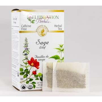 CELEBRATION HERBALS Sage Leaf Organic 24 Bag, 0.02 Pound