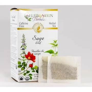 CELEBRATION HERBALS Sage Leaf Organic 24 Bag, 0.02 Pound