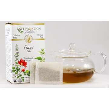 CELEBRATION HERBALS Sage Leaf Organic 24 Bag, 0.02 Pound