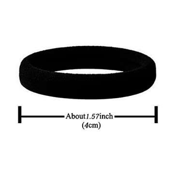 ZBORH 50PCS Black Hair Ties for Women, Seamless Hair Bands, Elastic Ponytail Holders, No Damage for ...