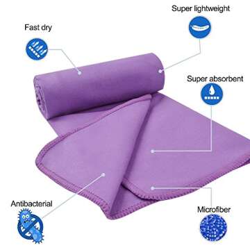 SUNLAND Microfiber Sports Gym Towels - Compact and Quick Drying for Fitness