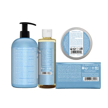 Dr Bronner's Baby Unscented Set for Sensitive Skin and Babies
