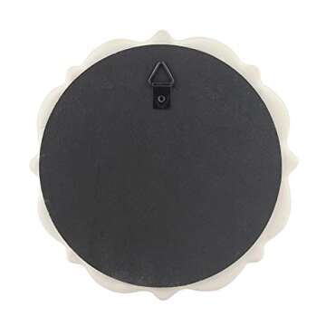 Stonebriar 8" Round Off White Ceramic Accent Wall Mirror with Attached Hanging Loop, Decorative Vintage Decor for the Living Room, Bedroom, Hallway, and Entryway