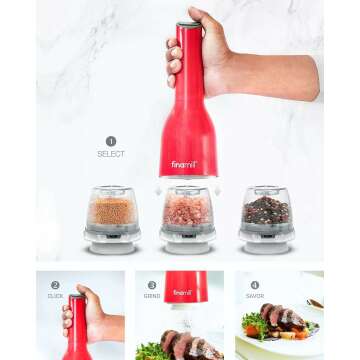 FinaMill Battery Operated Salt and Pepper Grinder Set