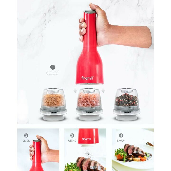FinaMill Battery Operated Salt and Pepper Grinder Set