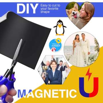 JINGZHAN Printable Magnetic Sheets - 30 Glossy White Sheets - Make fridge magnets, Personality Labels, Crafts - 8.5" x 11"