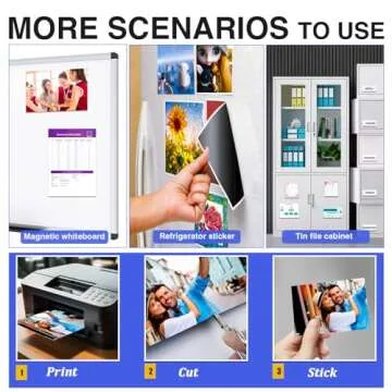 JINGZHAN Printable Magnetic Sheets - 30 Glossy White Sheets - Make fridge magnets, Personality Labels, Crafts - 8.5" x 11"