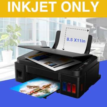 JINGZHAN Printable Magnetic Sheets - 30 Glossy White Sheets - Make fridge magnets, Personality Labels, Crafts - 8.5" x 11"