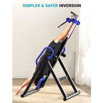 Dripex Heavy Duty Gravity Inversion Table 300 lbs Capacity with Adjustable Protective Belt Inversion Table for Back Pain Relief Updated (Blue)