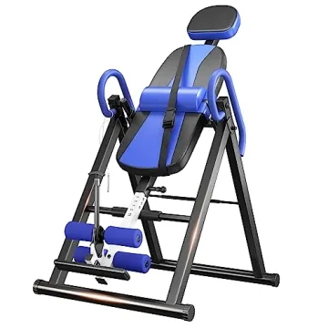 Dripex Heavy Duty Gravity Inversion Table 300 lbs Capacity with Adjustable Protective Belt Inversion Table for Back Pain Relief Updated (Blue)