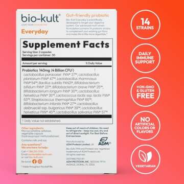 Bio-Kult Gut Health Probiotic Supplement, 14 Strains, Probiotics for Women & Men, Immune Support, Di...