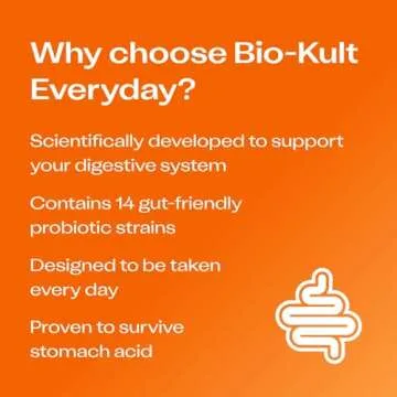 Bio-Kult Gut Health Probiotic Supplement, 14 Strains, Probiotics for Women & Men, Immune Support, Digestive Health, Shelf-Stable, Non-GMO and Gluten-Free, Capsules, 60 Count (Pack of 1)