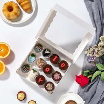 RomanticBaking 15pcs Bakery Boxes with Clear Window for Cakes and Treats