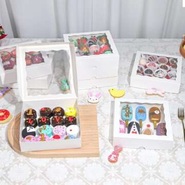 Elegant RomanticBaking 15pcs Bakery Boxes with Window