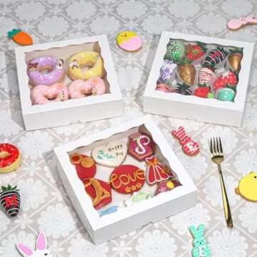 Elegant RomanticBaking 15pcs Bakery Boxes with Window