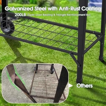 Highpro Raised Bed Garden with Wheels and Legs, Mobile Planter Box Elevated on Wheels Portable Planter Cart Outdoor Indoor for Vegetable Herbs Potted Plants Flowers